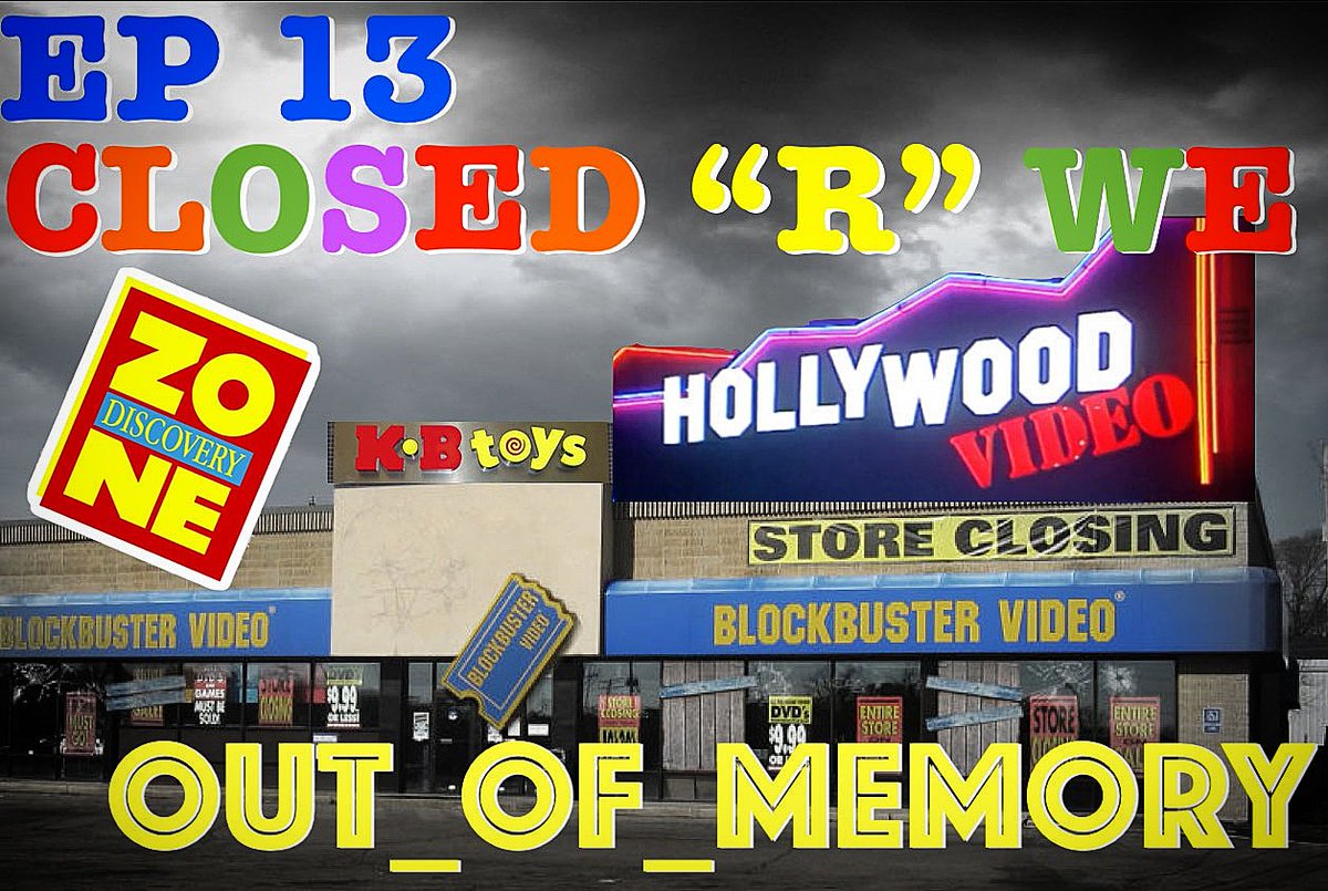 Reopen your memories of defunct stores such as Blockbuster, Hollywood Video, KB Toys and Discovery Zone with us on this episode of Out_of_Memory!

Ep 13 - Closed 'R' Us

#tbt #nostalgia #podernfamily #blockbuster #kbtoys #hollywoodvideo #discoveryzone outofmemory.libsyn.com/ep-13-closed-r…