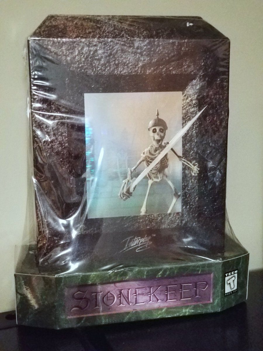 lazygamereviews's tweet image. Finally grabbed a copy of the "tombstone" big box edition of Stonekeep for DOS. With the radical hologram skeleton. Certainly covering this one.