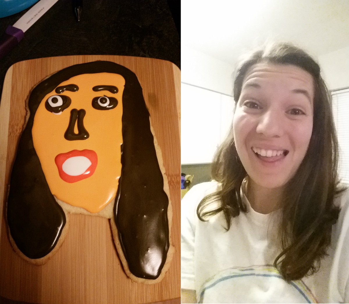 DarcieCook's tweet image. Can't even tell which one is the cookie can you? #bakeyourselfie @NailedIt