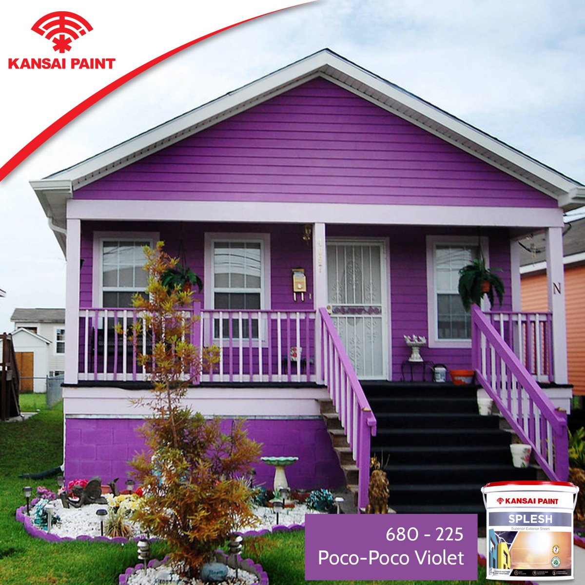 Colouring Your Life on Twitter Menggunakan cat warna ungu pada rumah 