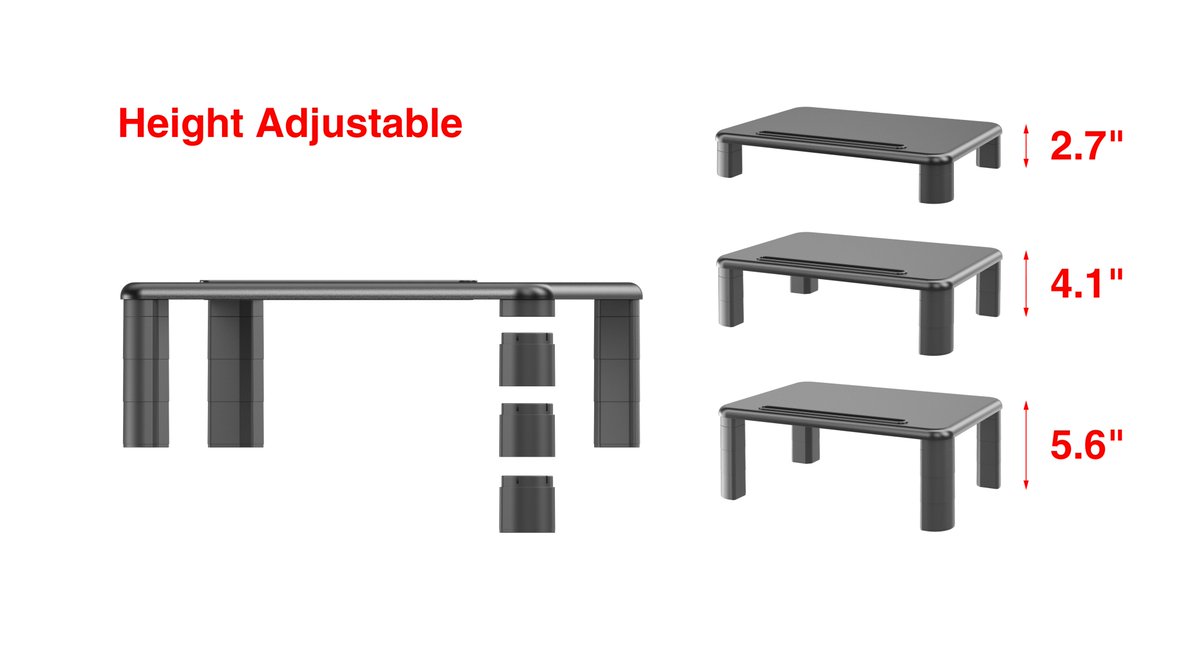 VisionMounts's tweet image. Height adjustable smart stand. Monitor Riser for ergonomic viewing angles.