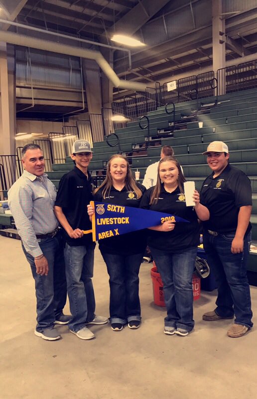 lyfordcisd's tweet photo. The Livestock Judging Team got 6th place at Career Development: Livestock Judging and are heading to state competition at Texas A&M University on April 25th-28th!! Way to go team!! #IAMLHS #FFA #GreatThingsHappenHere https://t.co/itblE3OB9V