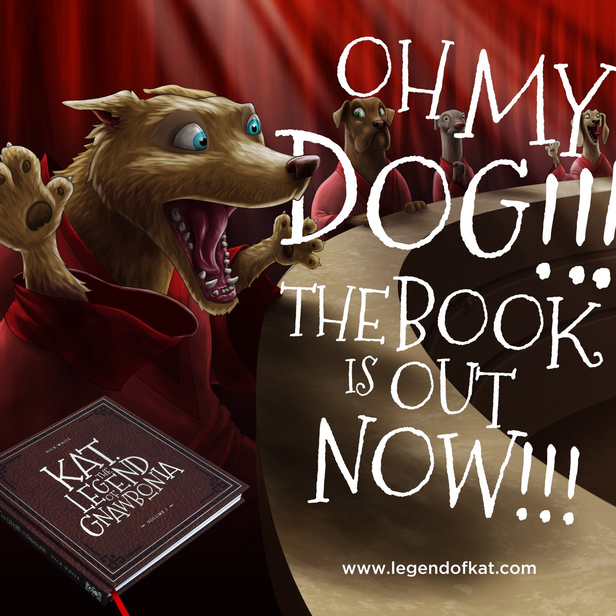 KatVolume1's tweet photo. Finally - The greatly anticipated illustrated novel - Kat.The legend of Gnawbonia, is on sale to the public!!! https://t.co/A3D96euxCp https://t.co/FWgUgaTxD9