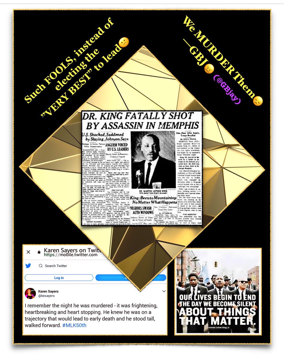 gbjay's tweet photo. 🗿 https://t.co/OnggqxRHQ6 #NeverAgain #NeverForget #iAmEvidence #23Ways #VoteThemOut #ThursdayThoughts --GBJ😎 #MLK50 https://t.co/ph1Ybz7YJ4