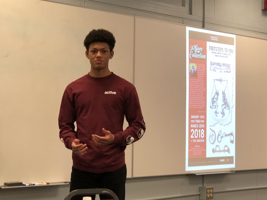 drdmhunter's tweet photo. .@WVUSD_Tweet 📚 #Students talk about the impact of @BVFoundation #GORE Collection exhibit 📜.  Thank you @HardyBrownII &amp; @drdanielwalker for the amazing #BlackHistory lesson 📖 #Diversity 🙌🏽‼️ https://t.co/bowyhrjnaX