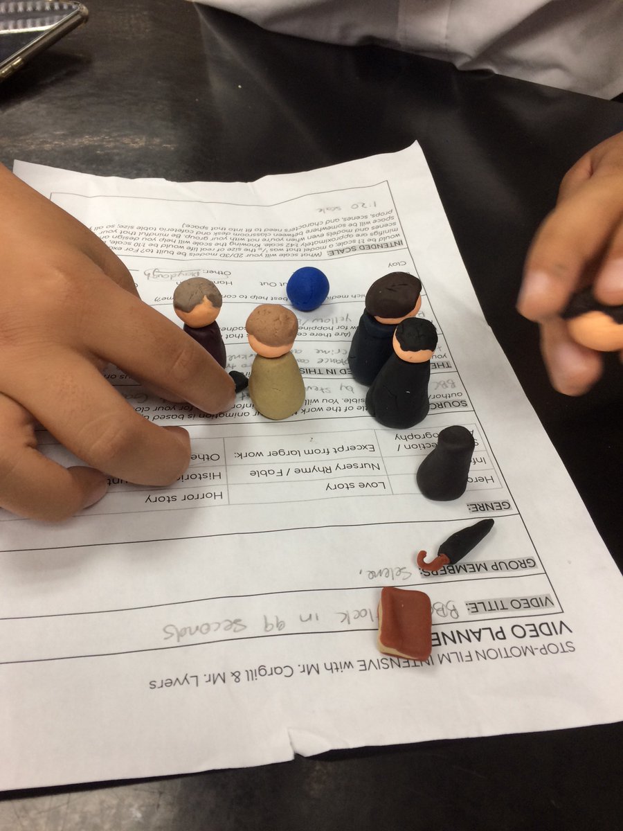 Zander_Lyvers's tweet photo. Stop Motion Day 4: Clay Sherlock series, a Wes Anderson education, the BFG. #redbrick125 https://t.co/8c83St75UA