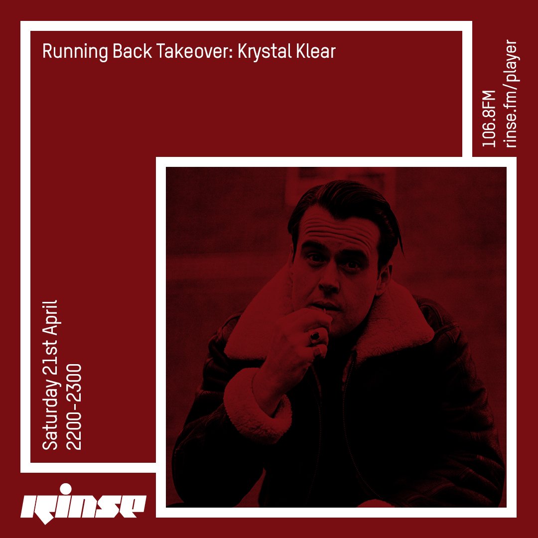 RinseFM's tweet photo. Coming up at 10PM it's @KrystalKlear on https://t.co/Q0ed1ktSEG & 106.8FM #RinseFM #RunningBackTakeover https://t.co/HlkEGYZ6Hl