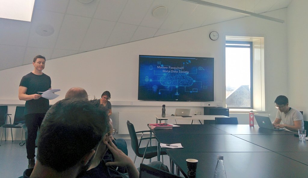 DaR_ITU's tweet photo. Prof @britwinthereik and post-doc @james_maguire56 from @TiP_itu
presenting ongoing #dataasrelation work at @uni_copenhagen's SODAS center. Their title is "Locating Data: Big-Tech's #DataCenters and the State" #ITUresearch #bigdata https://t.co/BI1moKMbLc https://t.co/Njs9mVBC2f