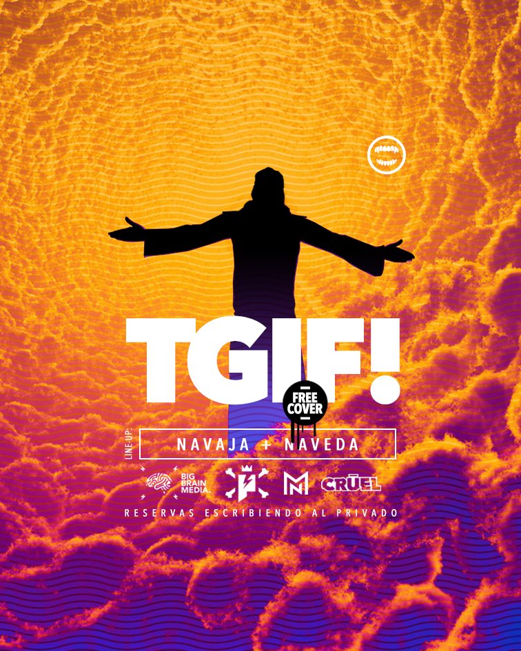 TGIF F*CKERS !
Al fin es viernes coño!!
Line-Up: ⭐️
<a href="/DjPedroNavaja/">PedroNavaja</a>
@ManuelNaveda

Reservas al Privado
FREE COVER PARA
LAS CHICAS!