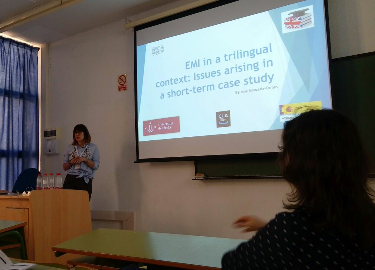 UdLCLA's tweet photo. Interesting talk from our #CLA member @balbi_2Bjust at @aesla_twit @aesla2018 on #English #mediuminstruction #highereducation #resrarch #AESLA2018 https://t.co/YkIia41XSF