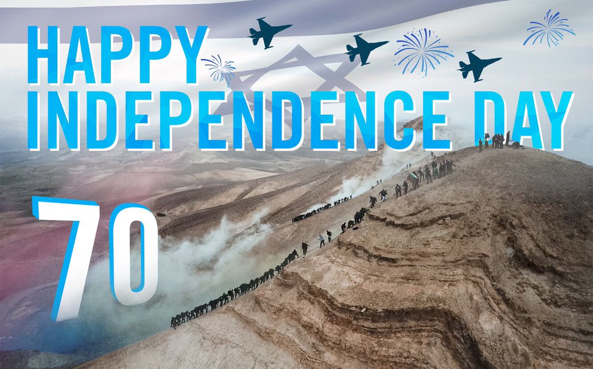 IDF's tweet photo. Israel celebrates 70 years of Independence! https://t.co/MuiN12ClPH