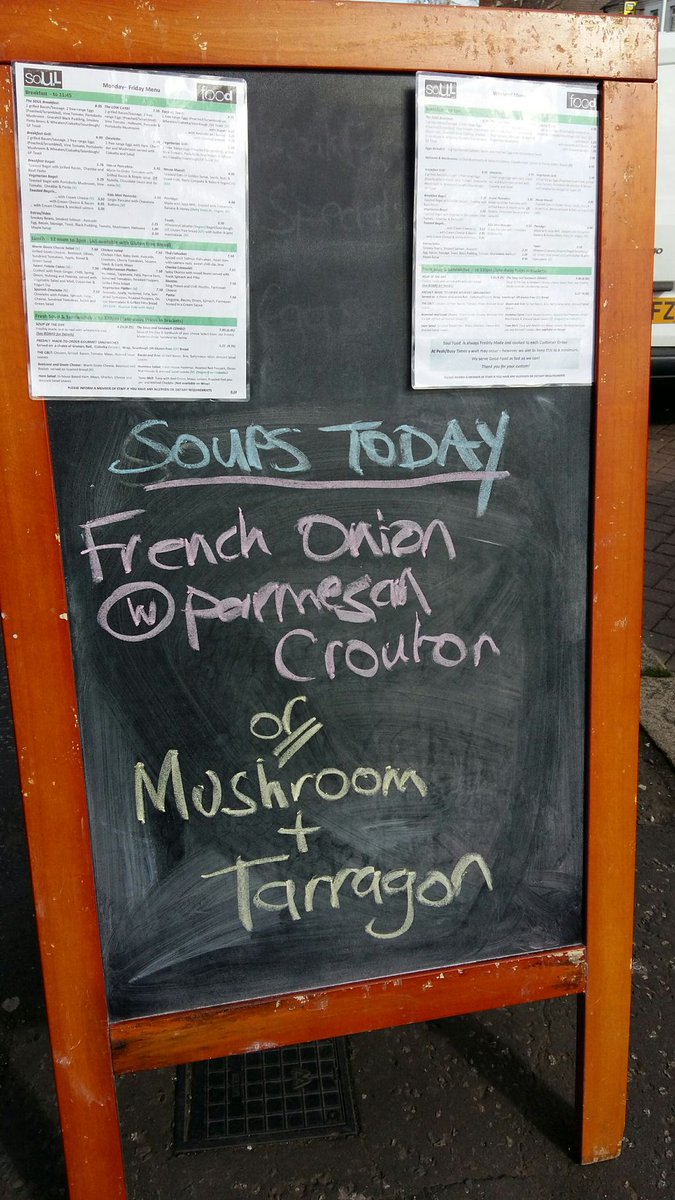 Sunny morning on #OrmeauRoad!  😎
#Soup #today! #freshlymade 
#FrenchOnion OR #Mushroom & #Tarragon 
#HealthyFood #healthylunch #Soulfoodcafe #Belfast #FridayFeeling