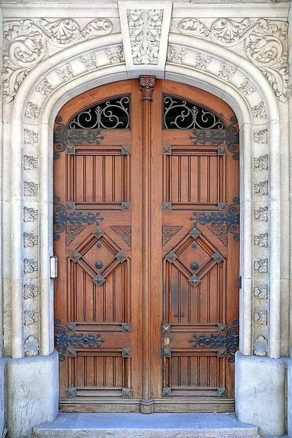 Stunning old #wooden entrance door via beautiful-portals.tumblr.com #doortrait #FridayFeeling #inspiration #worldwide #timber #doorlovers