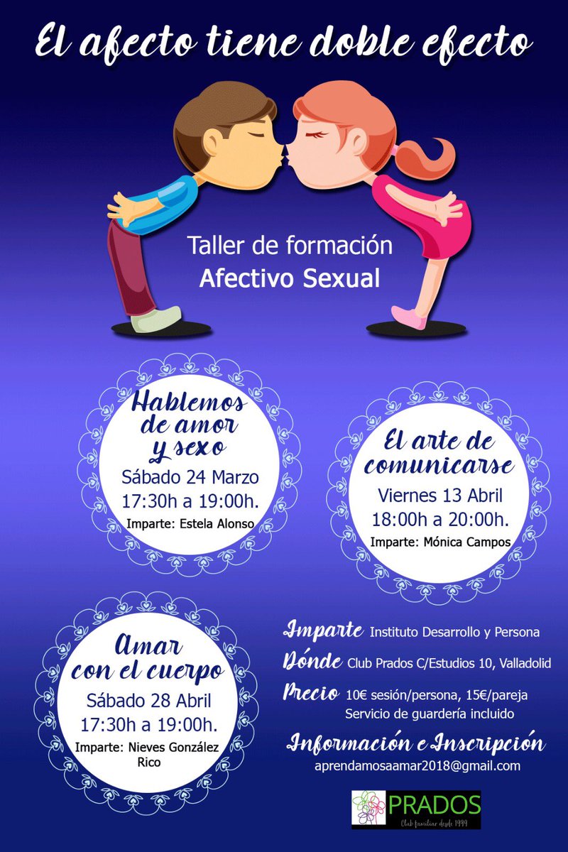 ClubPrados's tweet photo. Después del éxito de las dos primeras sesiones del taller "El afecto tiene doble efecto" acabamos el sábado 28 de abril con la sesión AMAR CON EL CUERPO a cargo de Nieves González. #100%Recomendable https://t.co/3lxvMxMdGH