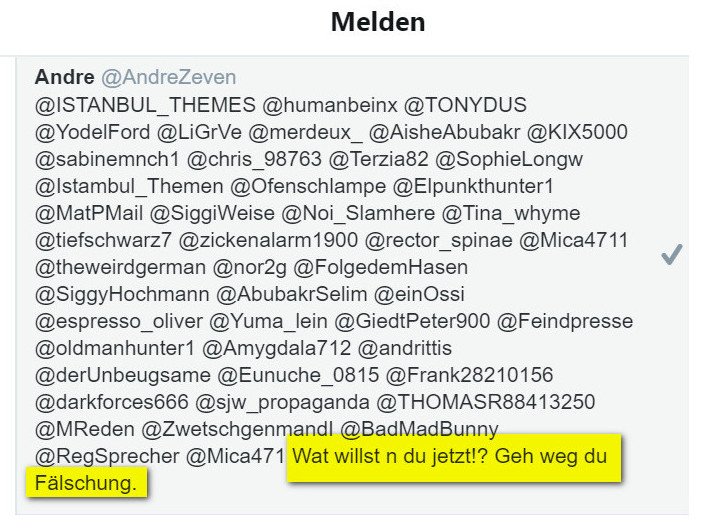 ISTANBUL_THEMES's tweet photo. Just for the Record ...
Halten wir noch mal fest.
@ISTANBUL_THEMES wird plagiarisiert von @Istambul_Themen, der rechte Hetztweets postet. @Istambul_Themen ist ein Plagiat. Eine #Fälschung in bösartiger Absicht.
@AndreZeven weiss das. Er lügt und verbreitet wissentlich #FAKENEWS https://t.co/4uD0BcZjJN