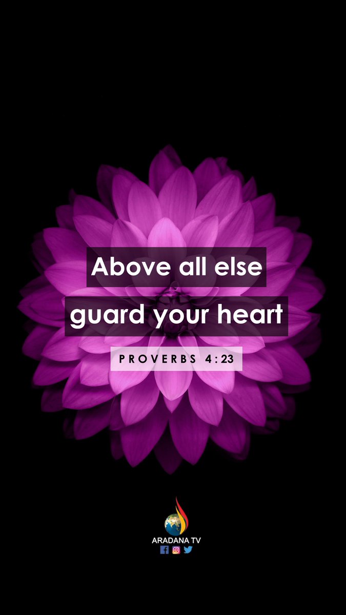 Aradanaltd's tweet photo. Verse for the day : 
'Above all else, guard your heart' - Proverbs 4:23

#AradanaTV #DailyVerse #GospelGoesGlobal #Proverbs #guardyourheart #motivation #spirituality #christianity #versefortheday #likeus #followus #retweet https://t.co/Ud60rdZqOb