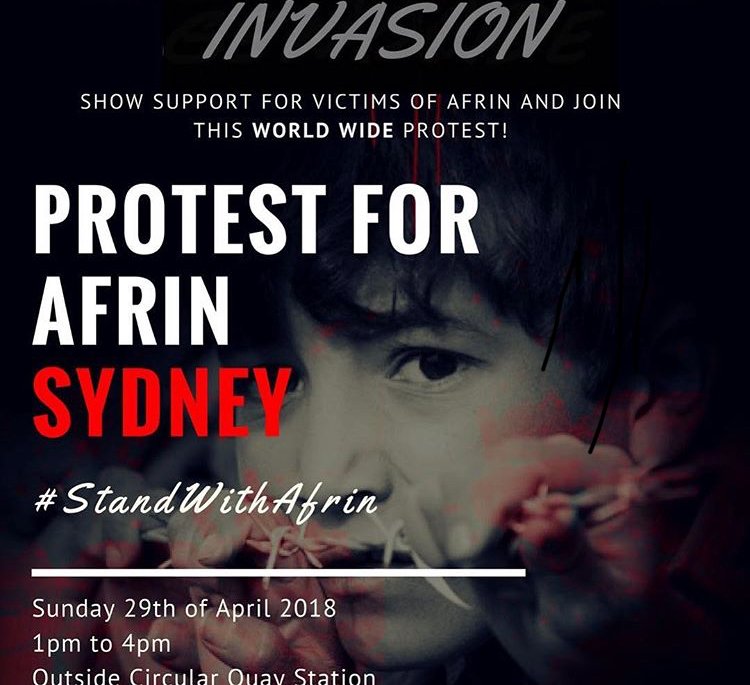 peter_b1953's tweet photo. #StandWithAfrin Save the date, share the news, bring your friends and family! Sun April 29, 1-4pm, Customs House, Circular Quay, Sydney https://t.co/4TnIqMOzzq