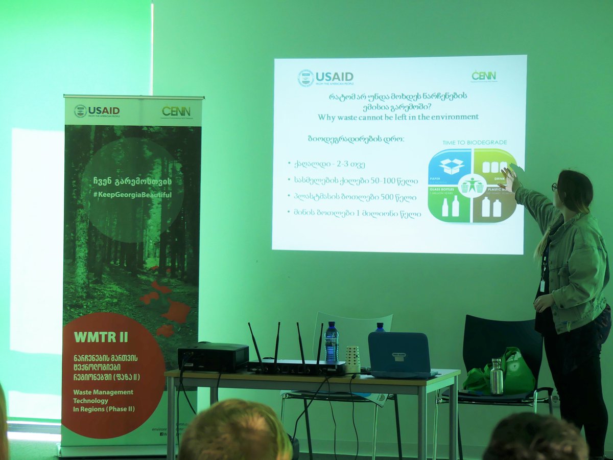 BISTbilisi's tweet photo. Many thanks to Natalie &amp; Mariam from Caucasus Environmental NGO Network (CENN) who spoke to our classes about the importance for protecting and caring for the environment! We are excited to create a waste separation point at BIST and to host #CENN for many more visits! 🌍♻🌞🌱🌾 https://t.co/6tryT1tKnZ