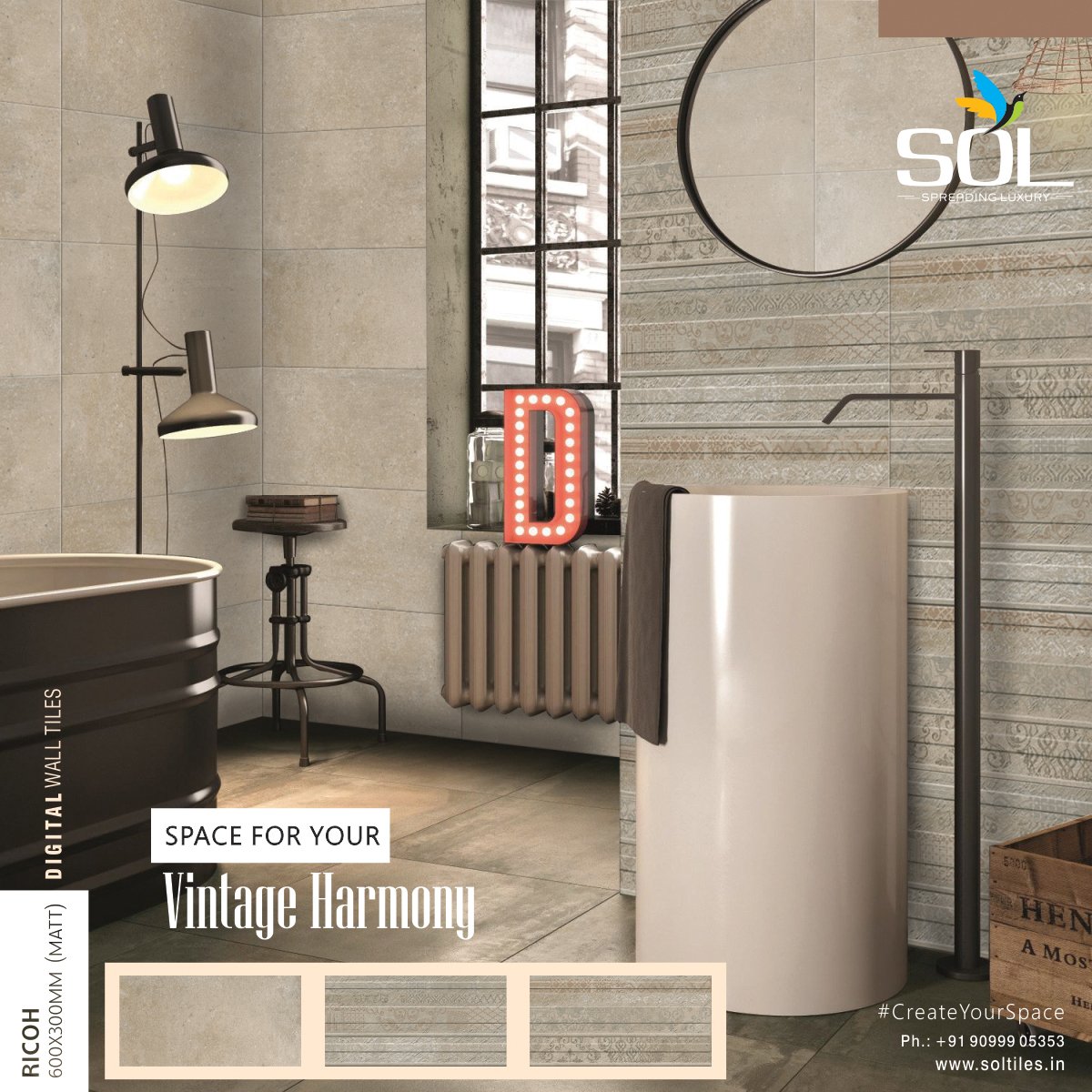 SolTileOfficial's tweet image. #CreateYourSpace with Vintage Harmony..
Ricoh : 600x300mm (Matt) : Wall Tiles
#SolTiles #WallTiles #Ceramic #Luxury #Vintage #Brand