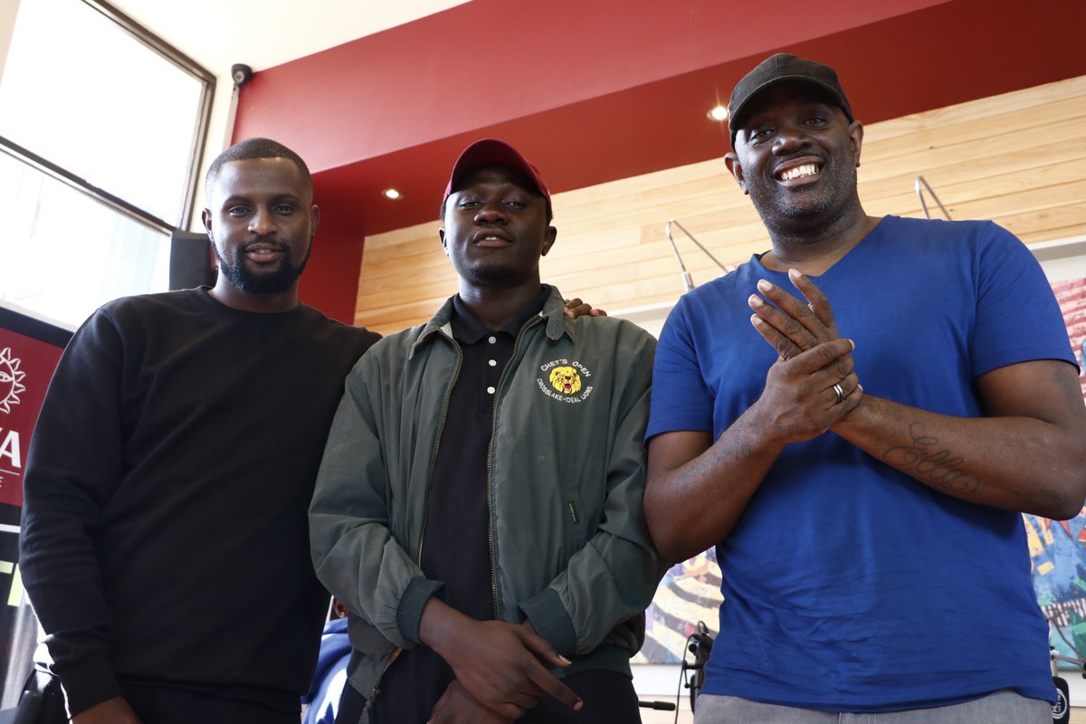 HomeboyzRadio's tweet image. @GMONEYizME x @Only1Calvin with a fan who&apos;s come through to @javahouseafrica #javaopensbranch56