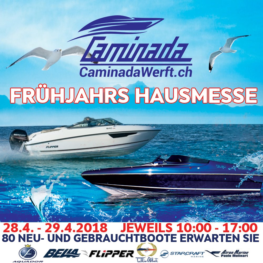 CaminadaWerft's tweet photo. Gerne laden wir Sie zu unserer Frühjahrsmesse am 28+29 April 10:00 -17:00 Uhr bei uns in der Werft in Horw ein. https://t.co/w9UKuFkDJy #messe #bootsmesse #motorbootmesse #messeluzern #bootmesse Es warten mehr als 80 Boote auf Sie.Neuboote, Vorführmodelle und gepflegte Occasion https://t.co/M23M03Bmtq