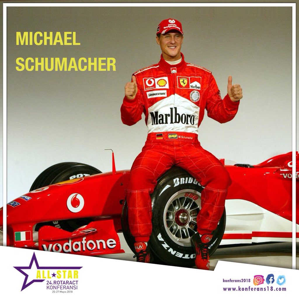 Micheal Schumacher paketine kayıt yaptırmak için konferans18.com adresini ziyaret edin. İndirimli kayıtlar için son gün bugün !! 
#konferans2018 #konferans18 #allstar #niluferrotaract #didim #konferansallstar  #allstar2018 #rotaract2440 #konferans #rotaract