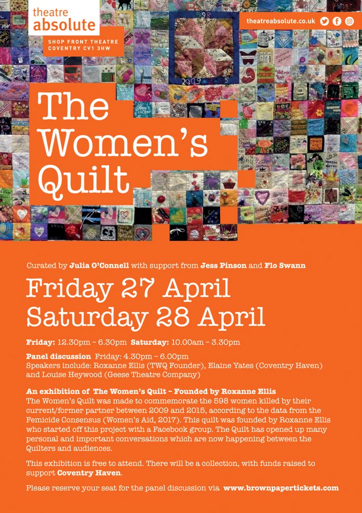 GMatouskova's tweet photo. Upcoming exhibition in #Coventry by the wonderful @JuliaOConnell1 @theatreabsolute commemorating 598 women killed by their partners. “The most beautiful thing that shouldn’t exist”. @ProfEricaBowen @DrCPW @ForenPsycCovUni @DrKWalker @VIA_Coventry #ThisIsCoventry https://t.co/x8uTNT42T8