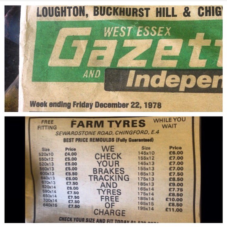 FarmTyres's tweet photo. Little throwback to one of our adverts in the 1978 West Essex Gazette! 40 years old in December! #throwback #westessexgazette #chingford #loughton #buckhursthill #chigwell https://t.co/AI4M6sRBVr