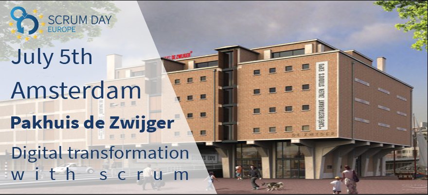 The sun is shining and Scrum Day Europe is getting closer. Are you joining us for the 7th edition of Scrum Day Europe on July 5? This year the event will take place in the beautiful building Pakhuis de Zwijger. Get your ticket now: bit.ly/2G7Qjxk #Scrum # SDE