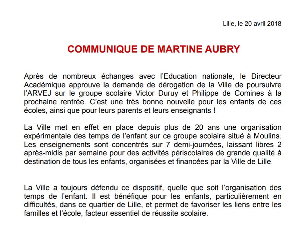 Presselille On Twitter Communique Le Directeur Academique