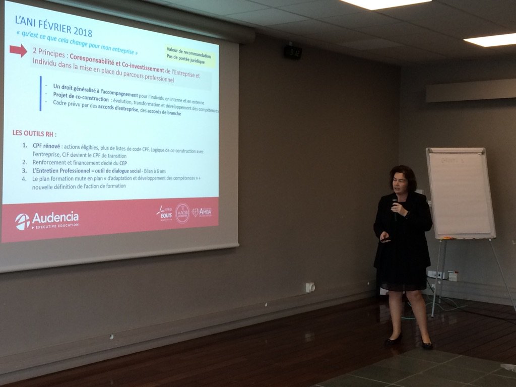 lspiteri5's tweet photo. #Live #FormationProfessionnelle 
La Dirigeante de @formalisconseil nous parle ce matin #CPF #RNCP #OPCA #ANI #branchesprofessionnelles #murielpenicaud ... tout un programme dans les locaux  d'@audencia !!!! 🤗🤗🤗 https://t.co/L00nzwExZl