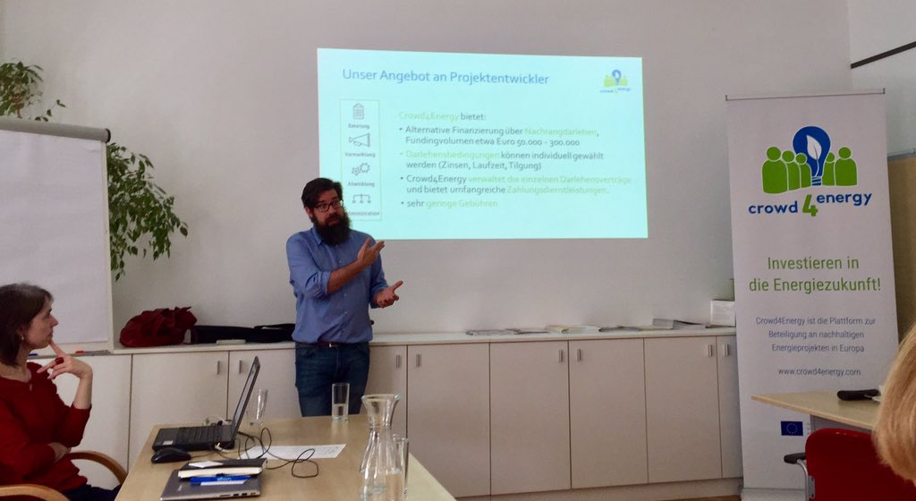 stephanrenner's tweet photo. Präsentation von #Crowd4Energy beim @OEGUT Themenfrüstück: Plattform wird als "BürgerInnenbeteiligungsabwicklungsmaschine" bezeichnet. Schönes Wort. #SEFIPA #Crowdfunding #crowdinvesting https://t.co/B1MnXIwE2g https://t.co/sBRIPeCqE6
