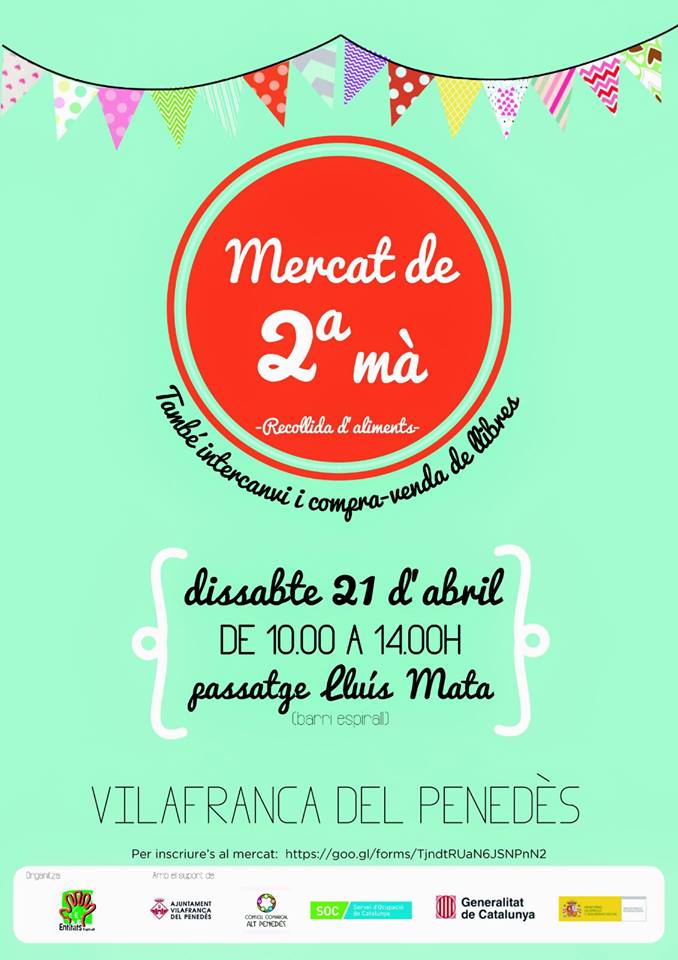 Demà, nova edició del mercat de 2a mà i intercanvi d'Entitats Espirall! 🛍️