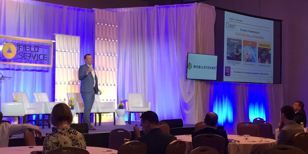 OverIT_FSM's tweet photo. Great success for #GeocallWFM and #Space1 at #FieldServiceUSA, Track A: “Empowering Field Technicians with #AR and #GIS technologies to boost their performance and enhance #CustomerExperience”!  @EngineeringSpa https://t.co/BOLfaFPDqK