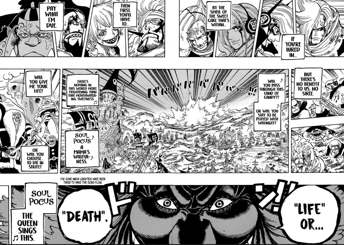 Brothere ワンピース Onepiece Ch 902 The End Of Whole Cake Island Sanji Finds Out Pedro Is Dead Big Mom S Soul Pocus Musical Pudding Kissed Sanji Ji Took His Memories Katakuri S