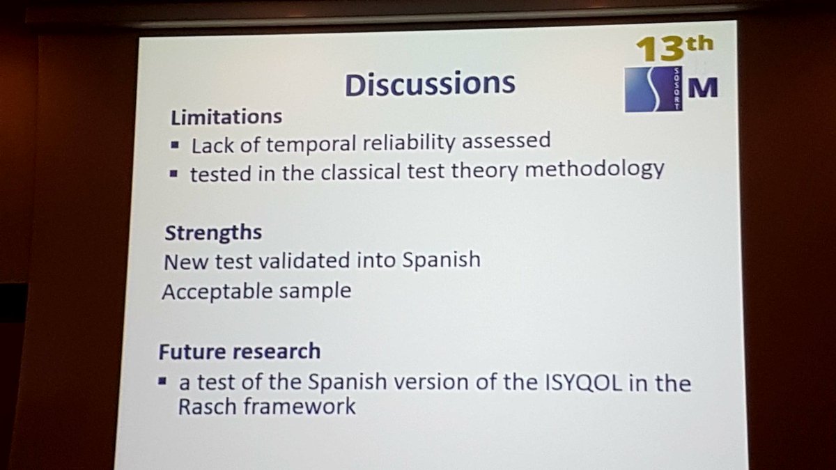 ProfNegrini's tweet image. ISYQOL validated in Spanish by Elisabetta D'Agata @SOSORTgroup @Saralaxe_dr @drMSupervia