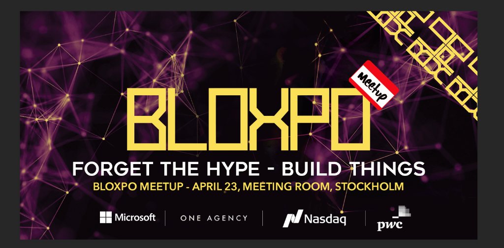 MicrosoftSE's tweet photo. Varmt välkommen på Bloxpo Meetup! - Ett gratis för-event till BLOXPO 2018! Lyssna på en expertpanel, talare &amp; mingla med crypto-entusiaster och företagsledare! Först till kvarn gäller. #BLOXPO #Microsoft #Blockchain #Meetup https://t.co/tQ5OkTHVDM https://t.co/zSPDjnBNm2