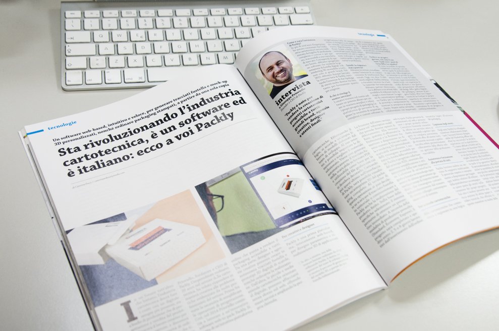 packly's tweet photo. The latest number of @italiapub is finally ours! It contains an interesting article about #Packly and its #paper industry revolution, don't miss it :D https://t.co/0dmjU1tSno