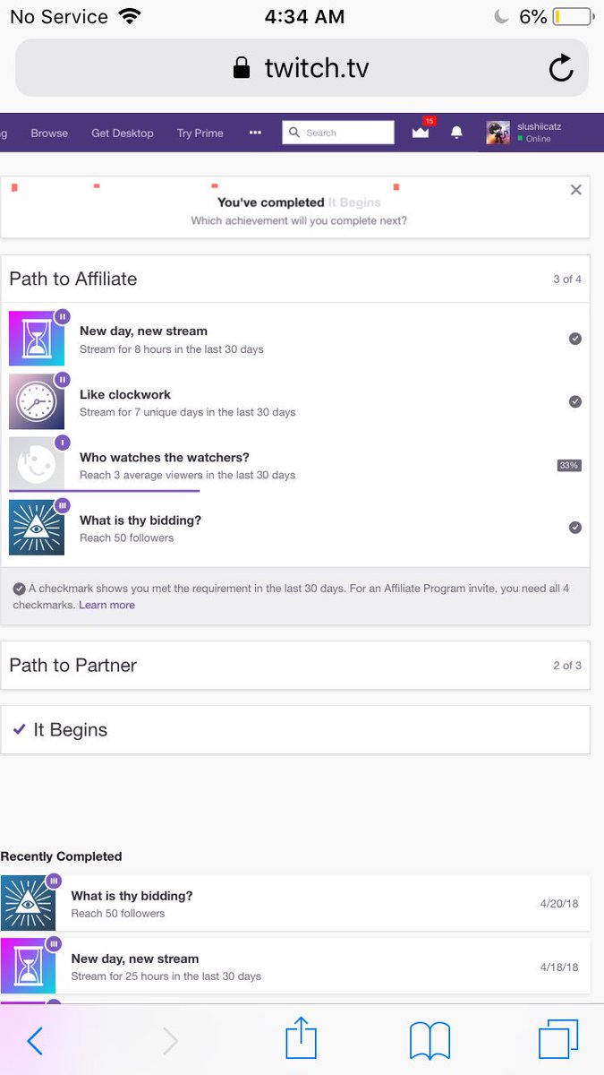 SlushiiCatz's tweet photo. So close!! 🙃🙃 #PathToAffiliate #SupportSmallerStreamers #twitchstreamer https://t.co/EXKTRL7ckt