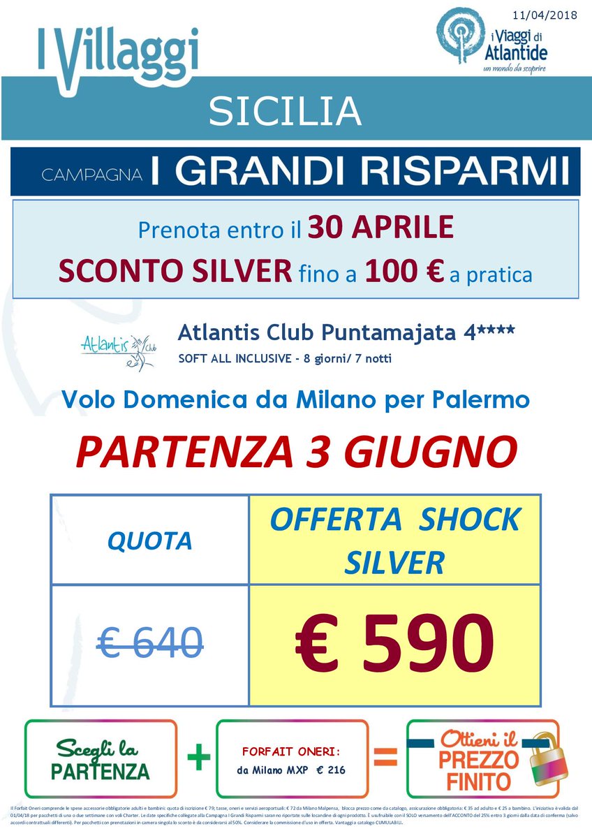 ViaggiAtlantide's tweet photo. Novità 2018 🎉 - Atlantis Club Puntamajata 4* - Baia di Capo Rossello (AG) 🏖️

Partenza : Domenica 3 Giugno 
8 Giorni / 7 notti 
Aeroporto di partenza : Milano 
Trattamento : Soft All Inclusive

Per maggiori info cliccate qui ➡️https://t.co/XFyWyL1xTF
 #20aprile #Vacanze https://t.co/kPd4na2HhT
