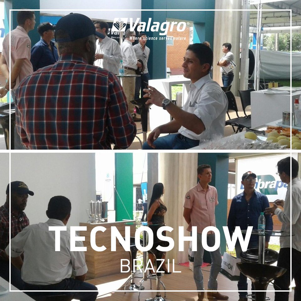 SyngentaBiolog's tweet photo. #Tecnoshow concluded in #Brazil: the Valagro do Brasil team illustrated to technicians and farmers who visited the Valagro stand its innovative solutions for the nutrition of row crops, made up of OPIFOL, the new line of water-soluble #fertilizers, and from the #YieldON https://t.co/SjrpHyy1Gf