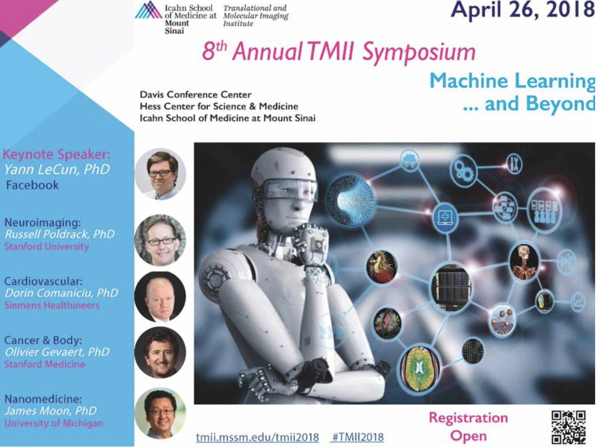 KambizNael's tweet photo. 8th Annual TMII Symposium @TMIInyc @zahifayad @IcahnMountSinai promise to be an exciting and informative event with an outstanding list of speakers! #MachineLearning #imaging #nanotechnology https://t.co/eMjaAEpFcw https://t.co/7AX65C06Wj