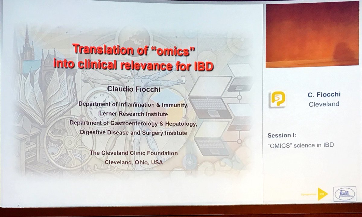 manu_barreiro's tweet photo. Interesting conference By Dr Fiocchi in #Falk18 Translation of omnics in clinical relevance in IBD https://t.co/uUYHuwPlIr
