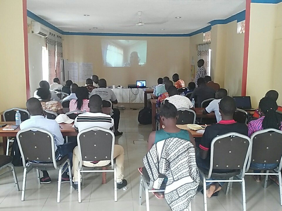 BIESSHOP_Ltd's tweet photo. The @actionaiduganda Interm Fundraising Director @OlongRichard1 on skype call from Kampala with #SocialMovementsTraining participants in Lira to discuss various program aspect of the 5th SP.
#TransformativeMovements  @DavidAsubu1 @HGimbo @graceruvimbo @ActionAidDK @kawooyaf1 https://t.co/IRE1QRfpVJ