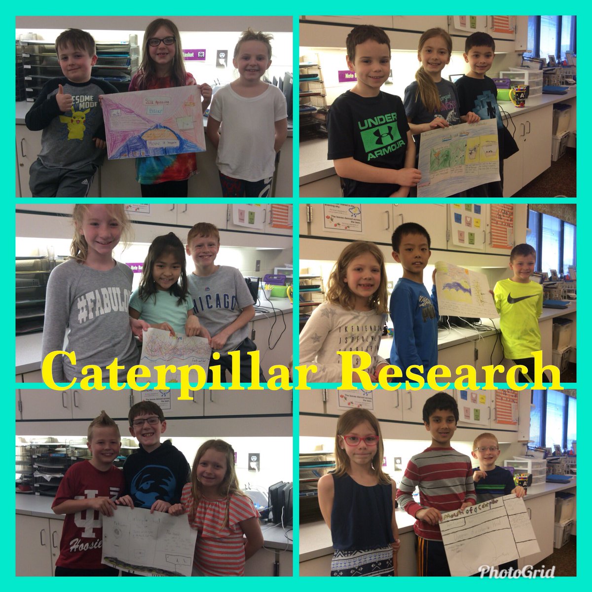 Learning about the parts of the caterpillar and teaching classmates!