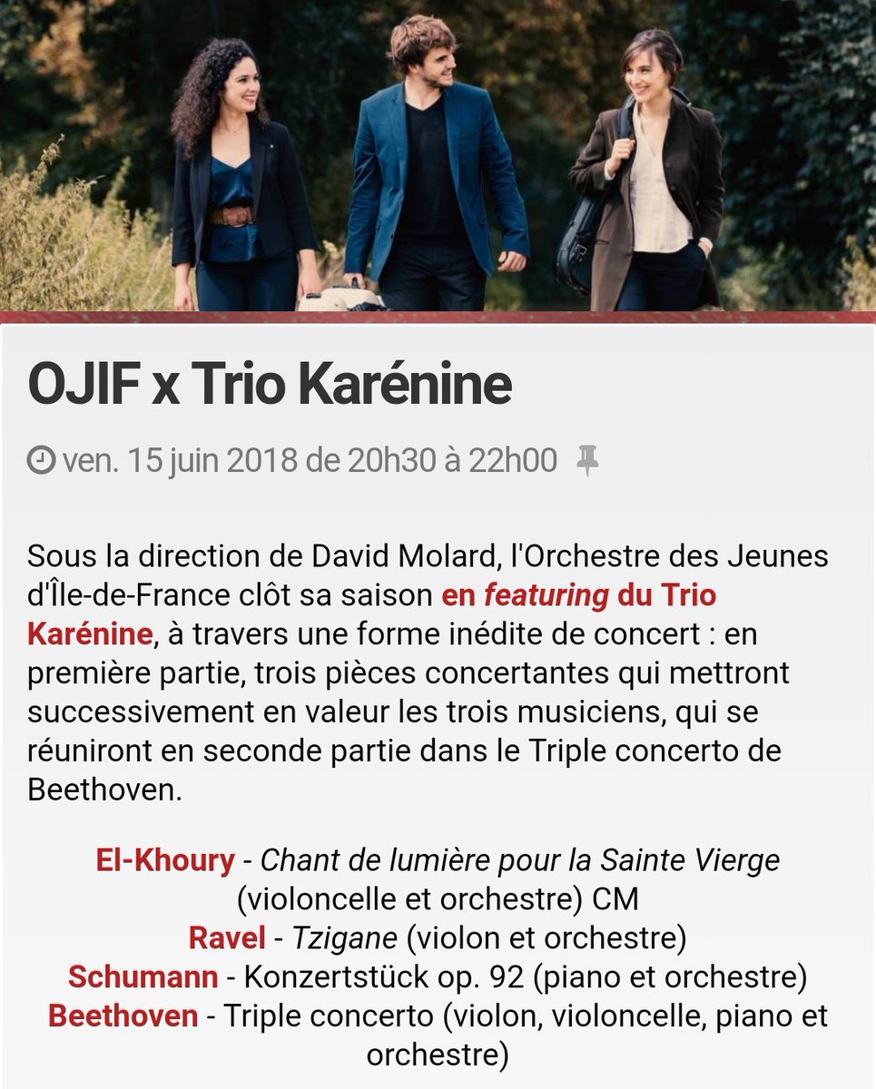 SAVE THE DATE ! 15/06 au Théâtre Rutebeuf de Clichy, 4 concertos en un concert ! Avec le super @orch_jeunes_idf, direction #Davidmolard ⏳