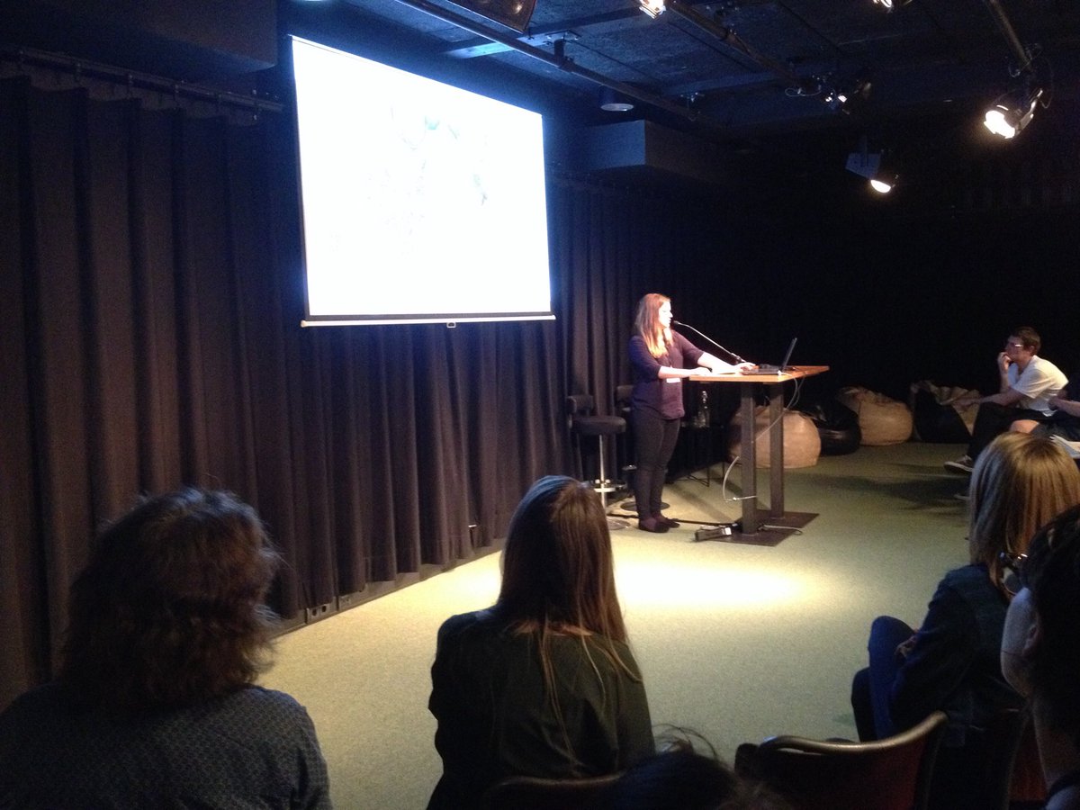 TrueStoriesEU's tweet photo. "In scroll stories created in newsrooms, we often imagine a perfect reader who easily switches between video's and text, but that reader does not exist. We tried to find a more reader-friendly format" - @mariafeck1 on online storytelling #TrueStories18 https://t.co/b6Qcfd5xl8