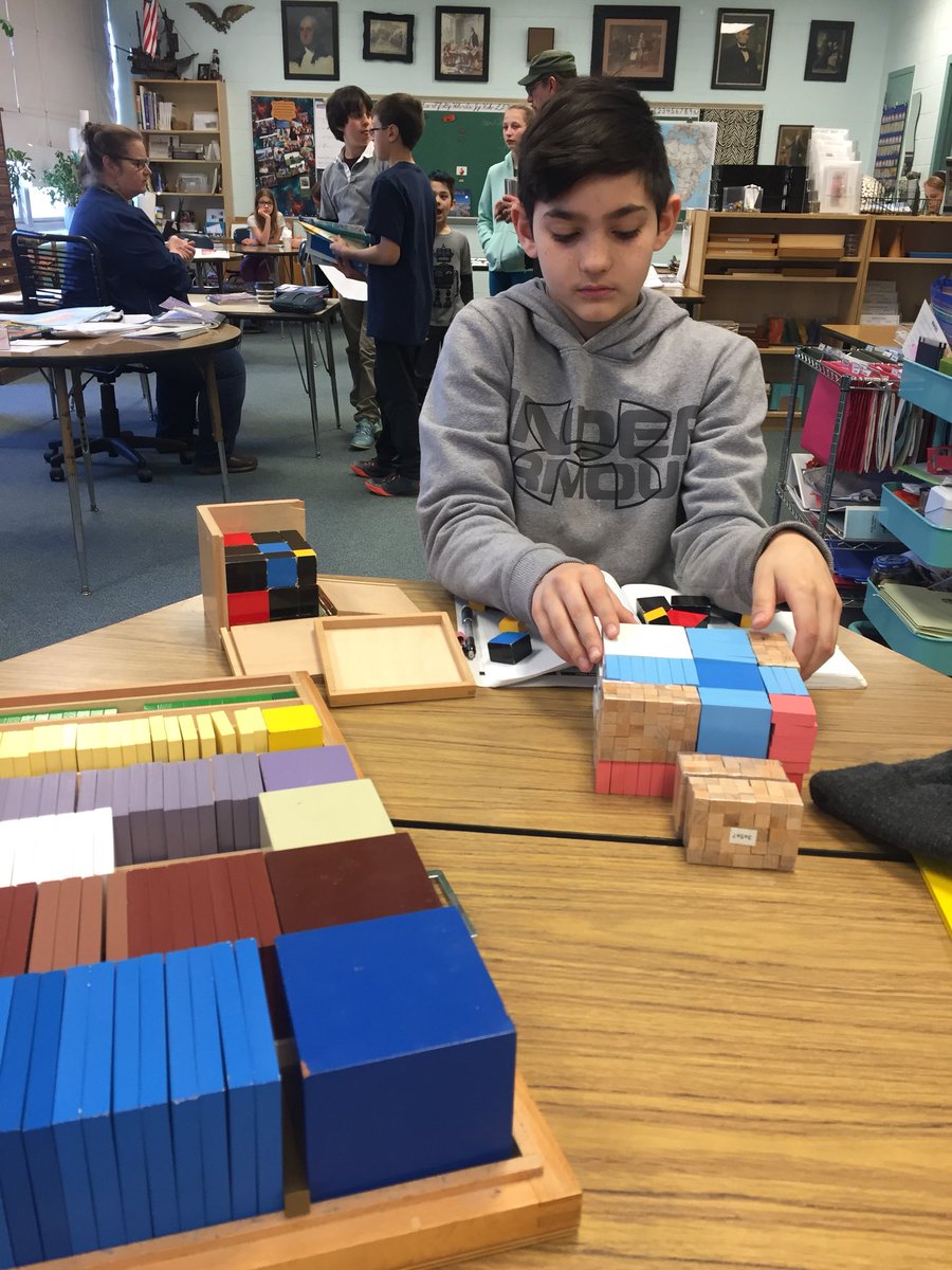 AdamThome's tweet photo. Maybe I just didn’t pay attention but I don’t remember doing trinomial work in 5th grade #breakfastwithdad #montessori #lovesmath https://t.co/ggfOqHTaBx