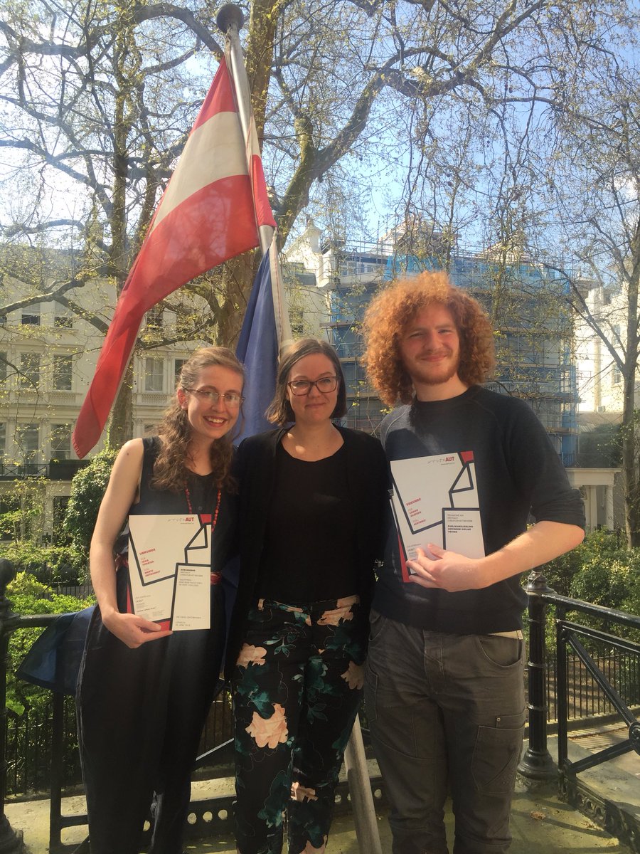 ACF_London's tweet photo. Congrats to our #writeAUT Literature competition 2018 winner Iona Charter from @UniversityLeeds & public choice winner Connor Gleeson from @tcddublin t@OeAD_worldwide https://t.co/CCyf7nsJkv