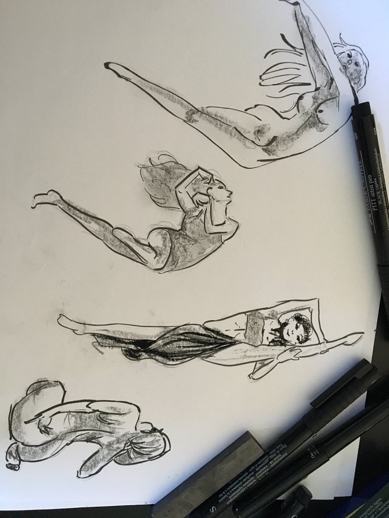 jerp0h's tweet photo. really want to do some actual life drawings 😔 wish all art courses have this every week just to practise gesture or some anatomy 
#art #sketches #biro #brushpen #gesture #lifedrawing #graphite https://t.co/E7fIexTBo3